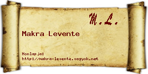 Makra Levente névjegykártya